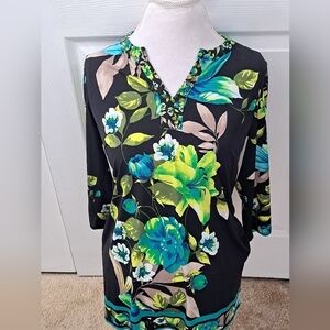 Susan Graver Floral Tunic   Size XS